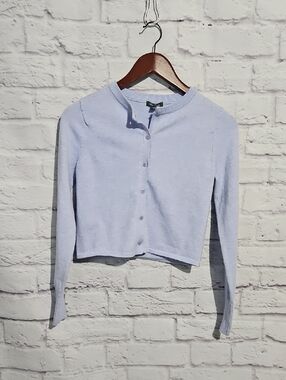wild fable Pale Blue Cropped Button Cardigan